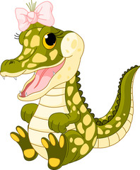 Fototapeta premium Baby girl crocodile