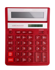 Red calculator - top view