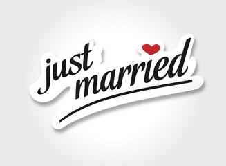 Just married Schriftzug