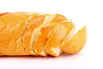 Sliced bread isolated on white