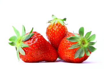 Pack of several delicious sweet red strawberries