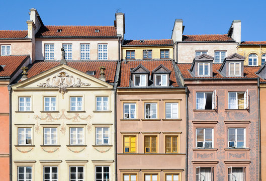 tenement houses on Old Town in Warsaw, Poland