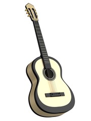 Acoustic guitar isolated on a white background