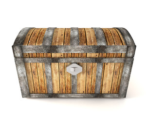 Treasure chest isolated on white background