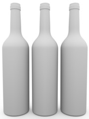 Three white wine bottles