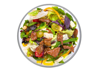 Salad with veal meat