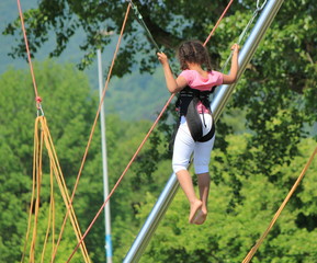 Young girl on rope jumping