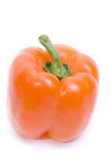orange bulgarian pepper on a white background.