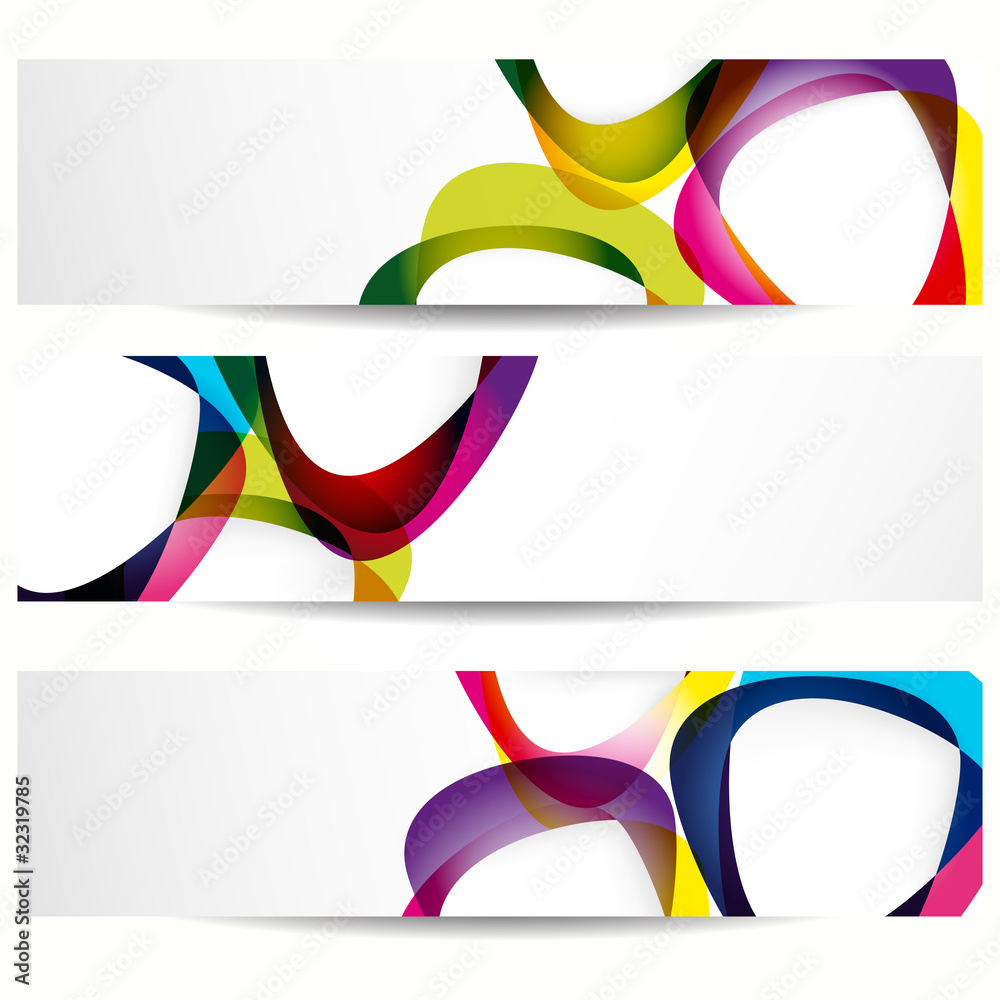 Wall mural abstract banner with forms of empty frames for your web design.