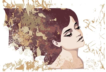 Photo sur Plexiglas Inspiration picturale portrait d& 39 automne d& 39 une belle femme