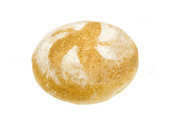 freshly baked bun on a white background