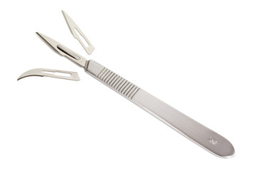 scalpel with surgical blades isolated