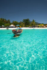 Foto op Canvas Traditional Boat Crystal Clear Water Koh Lipe © Pius Lee
