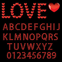 Love the alphabet with a heart  letters and numbers