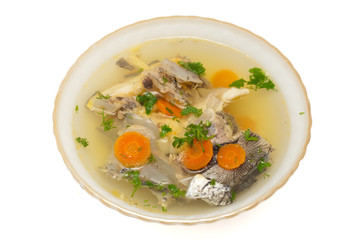 fish soup with sturgeon and leek