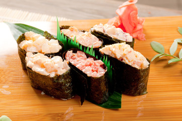 Japanese sushi  Roll made of Smoked fish