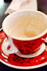 Empty cup after cappuccino