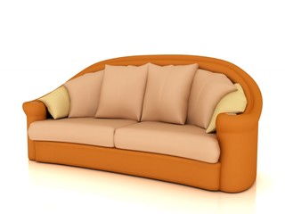 3D sofa on white background