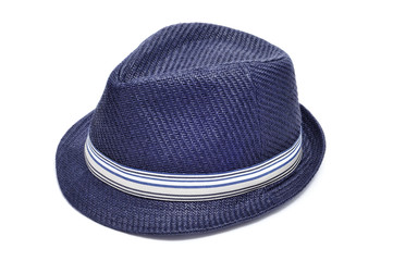 blue straw hat