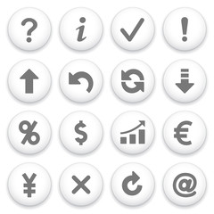 Symbols for web on white buttons.
