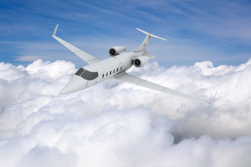 Fototapeta na wymiar Samolot Jet nad nieba