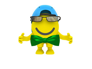 The smiley in a glasses and bow-tie