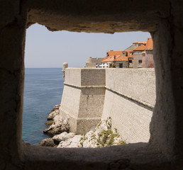Dubrovnik Walls Through Window © searagen