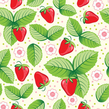 Seamless sweet strawberry background.
