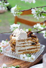 Portion of a honey cake