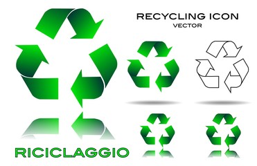 Set Recycling icon, vector