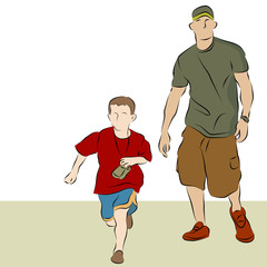 Father Son Walking