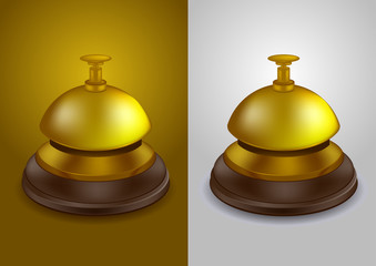 Gold colored call bell - vector illustration