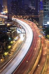 traffic in city at night