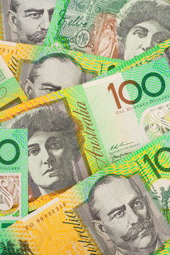 Australian Currency $100 Banknotes Background