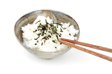rice and chopsticks
