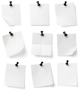 push pin and note paper office business