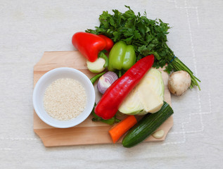 Vegetables and rice