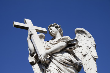Naklejka premium Angel statue, castel Sant'Angelo, Rome, Italy