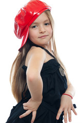 hip-hop sweet little girl isolated on white