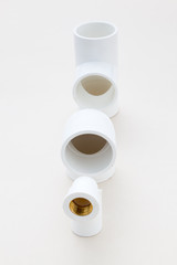 Group of PVC connection in studio