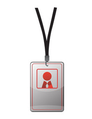 Security ID pass on a black lanyard