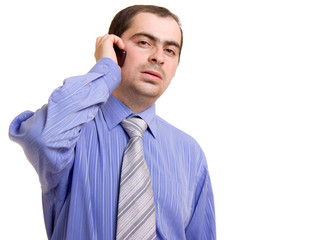 Businessman on a white background.