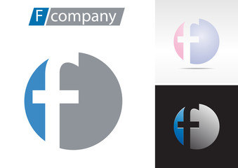 Logo spherical letter F # Vector