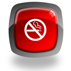 No smoking glossy icon