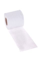 Roll of the white toilet paper