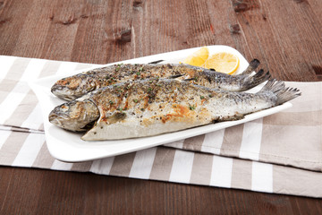 Grilled fish.