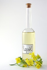 Rapsöl mit Blüte
