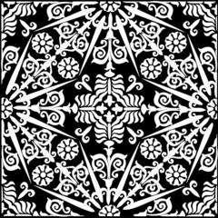 white decorated symmetrical pattern