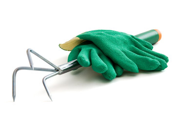 Handgrubber und Gartenhandschuhe