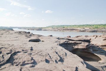 The Amazing of Rock,Natural of Rock Canyon in Khong River after